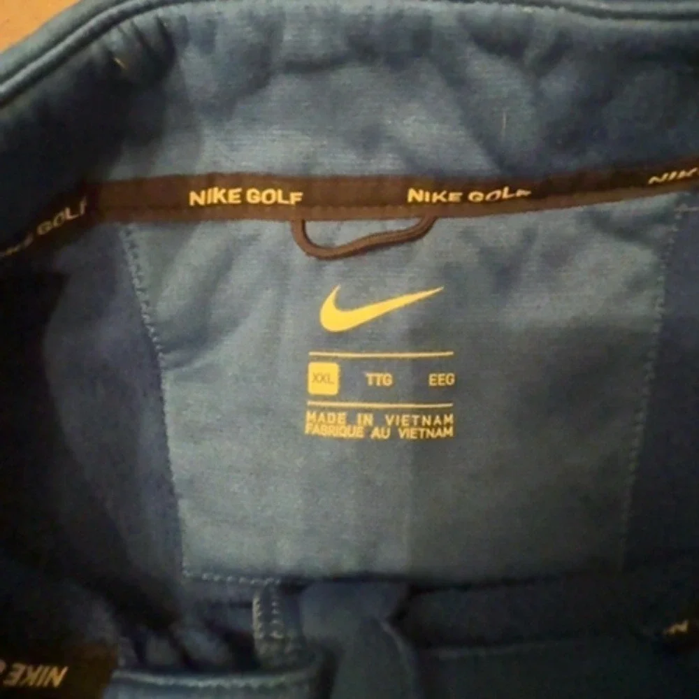Nike Golf Vest Men XXL Blue Quarter Zip Sleeveless Performance Athletic Layer